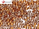 CZO-10060-27101 - Czech O Beads - 1x4mm - 4 Grams - approx 136 beads - Topaz Capri Gold