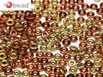 CZO-23980-98542 - Czech O Beads - 1x4mm - 4 Grams - approx 136 beads - Jet California Gold Rush