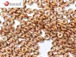 CZO-70120-27101 - Czech O Beads - 1x4mm - 4 Grams - approx 136 beads - Rosaline Capri Gold