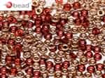 CZO-90090-27101 - Czech O Beads - 1x4mm - 4 Grams - approx 136 beads - Red Capri Gold