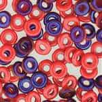 CZO-93200-22201 - Czech O Beads - 1x4mm - 4 Grams - approx 136 beads - Opaque Red Azuro