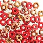 CZO-93200-27137 - Czech O Beads - 1x4mm - 4 Grams - approx 136 beads - Opaque Red Sunset