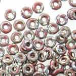 CZO-93200-43400 - Czech O Beads - 1x4mm - 4 Grams - approx 136 beads - Opaque Red Picasso