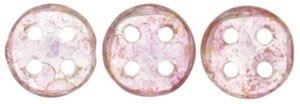 CZQL-15495 - CzechMates QuadraLentil : Luster - Transparent Topaz/Pink - 25 Count