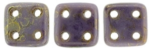 CZQT-BT2303 - CzechMates QuadraTile : Opaque Purple - Bronze Picasso - 25 Count