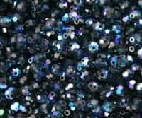 Machine Cut 4mm Round Crystals : CZRC4-X3033 - Montana Blue AB - 25 count