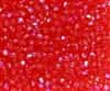 Machine Cut 4mm Round Crystals : CZRC4-X9007 - Light Siame Ruby AB - 25 count