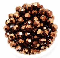 Machine Cut 6mm Round Crystals : CZRC6-14415 - Dark Bronze - 4 count