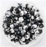 Machine Cut 6mm Round Crystals : CZRC6-S2398 - Jet - Silver Half Coat - 4 count