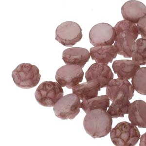 CZRCAB-14496 - Czech Rosetta 2-hole Cabochon 6mm - Violet Luster - 12 Count