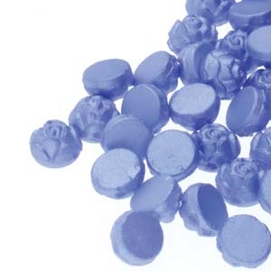 [ 9-3-B-1 ] CZRCAB-25014 - Czech Rosetta 2-hole Cabochon 6mm - Pastel Light Sapphire - 12 Count