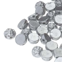 CZRCAB-29605 - Czech Rosetta 2-hole Cabochon 6mm - Silver - 12 Count