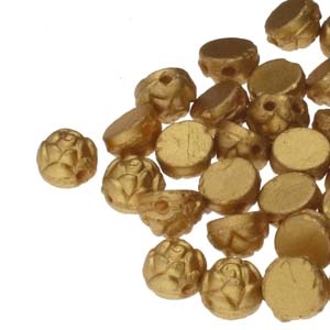 CZRCAB-29685 - Czech Rosetta 2-hole Cabochon 6mm - Gold - 12 Count