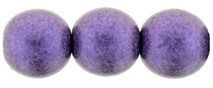 Round Beads 10mm: CZRD10-79021 - Metallic Suede - Purple - 12 pieces