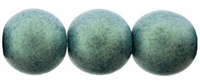 Round Beads 10mm: CZRD10-79051 - Metallic Suede - Light Green - 12 pieces