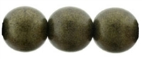 Round Beads 10mm: CZRD10-79082 - Metallic Suede - Dark Green - 12 pieces