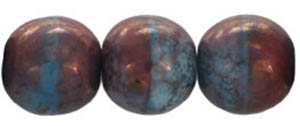 Round Beads 10mm: CZRD10-MD67713  - Moon Dust - Blueberry/Raspberry Swirl - 12 pieces
