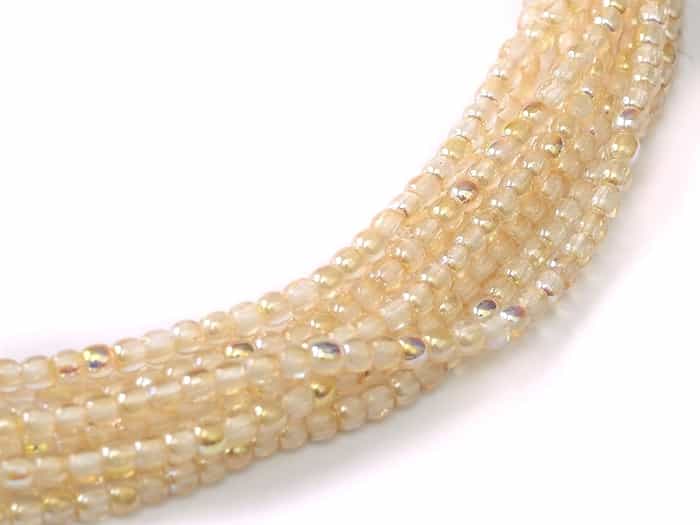 Czech Round Beads 2mm: CZRD2-00030-98531 - Crystal Yellow Rainbow - 25 Count
