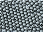 Czech Round Beads 2mm: CZRD2-02010-29403 -  Alabaster Metallic Steel - 25 Count
