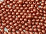 Czech Round Beads 2mm: CZRD2-02010-29408 -  Alabaster Metallic Red - 25 Count