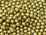 Czech Round Beads 2mm: CZRD2-02010-29418 -  Alabaster Metallic Olivine - 25 Count