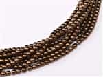 Czech Round Beads 2mm: CZRD2-23980-14415 - Jet Bronze - 25 pieces