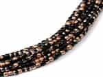 Czech Round Beads 2mm: CZRD2-23980-27101 - Jet Capri Gold - 25 pieces