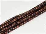 Czech Round Beads 2mm: CZRD2-23980-27170 - Jet Capri Gold Full Matted - 25 pieces