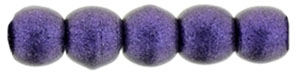 Czech Round Beads 2mm: CZRD2-79021 - Metallic Suede - Purple - 25 pieces