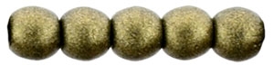 Czech Round Beads 2mm: CZRD2-79080 - Metallic Suede - Gold - 25 pieces