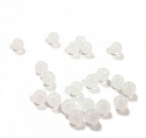 Round Beads 3mm: CZRD3-0100 - White Opal - 25 pieces
