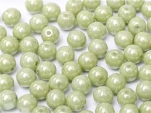 Round Beads 3mm: CZRD3-03000-14457  - Chalk White Mint Luster - 25 pieces