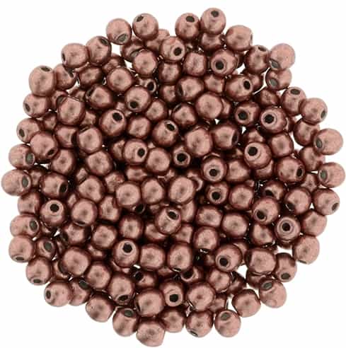 Round Beads 3mm: CZRD3-04B01 - ColorTrends: Saturated Metallic Grenadine - 25 pieces