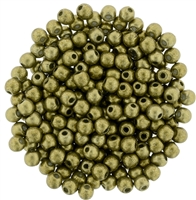 Round Beads 3mm: CZRD3-04B08 - ColorTrends: Saturated Metallic Golden Lime - 25 pieces