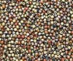 Round Beads 3mm: CZRD3-23980-98572 - Jet California Gold Rush Matted - 25 pieces