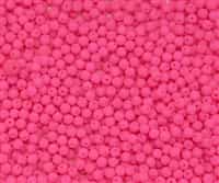 Round Beads 3mm: CZRD3-25123 - Neon Bright Pink - 25 pieces