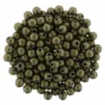 Round Beads 3mm: CZRD3-79080 - Metallic Suede - Gold - 25 pieces