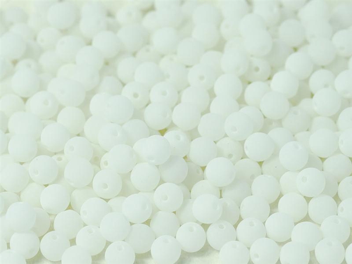 Round Beads 3mm: CZRD3-92920  - Bondelli Matte White - 25 pieces