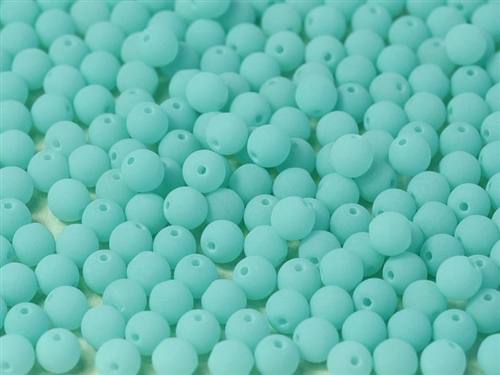 Round Beads 3mm: CZRD3-92928  - Bondelli Matte Mint - 25 pieces