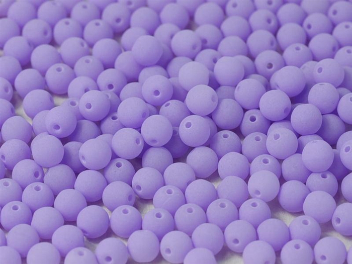 Round Beads 3mm: CZRD3-92945  - Bondelli Matte Purple - 25 pieces