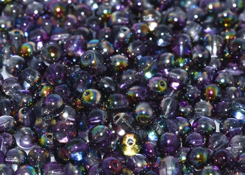 Round Beads 3mm: CZRD3-95500 - Crystal Magic Purple - 25 pieces