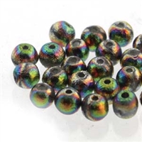 Round Beads 4mm: CZRD4-00030-28183 - Etched Full Vitrail - 25 pieces
