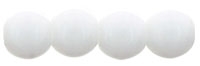 Round Beads 4mm: CZRD4-0300 - Opaque White - 25 pieces