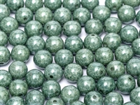 Round Beads 4mm: CZRD4-03000-14459 - Chalk White Teal Luster - 25 pieces