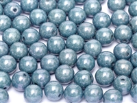 Round Beads 4mm: CZRD4-03000-14464 - Chalk White Baby Blue Luster  - 25 pieces