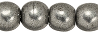 Round Beads 4mm: CZRD4-07B08 - ColorTrends: Saturated Metallic Frost Gray - 25 pieces