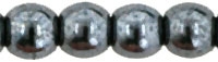 Round Beads 4mm: CZRD4-14400 - Hematite - 25 pieces