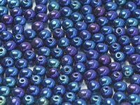 Round Beads 4mm: CZRD4-21435 - Jet Blue Iris - 25 pieces