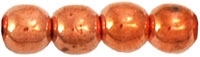 Round Beads 4mm: CZRD4-275  - Copper Penny - 25 pieces