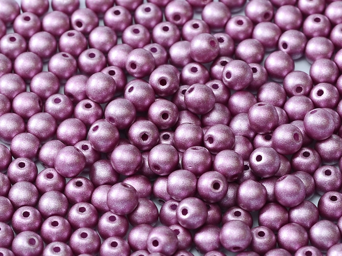 Round Beads 4mm: CZRD4-29428 - Alabaster Metallic Lilac - 25 pieces